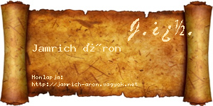 Jamrich Áron névjegykártya